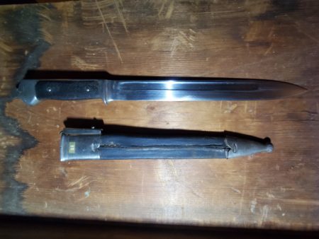Rare Danish WW2 German Made Bayonet Fighting Knife w/ King Knight Markings -25