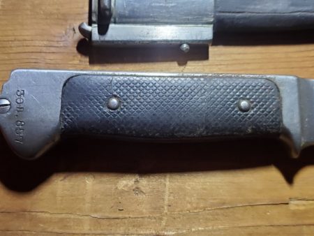 Rare Danish WW2 German Made Bayonet Fighting Knife w/ King Knight Markings -25 - Image 2